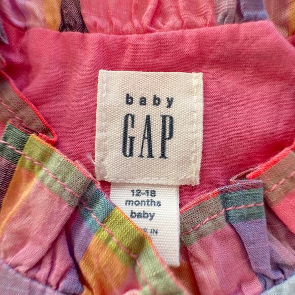 Gap Pink Plaid Dress EUC 12-18mo - Picture 3 of 6